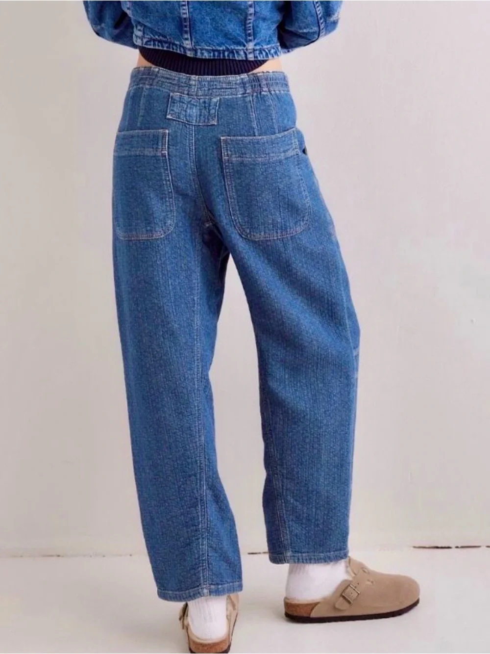 Free People NWOT We the Free  Midnight Voyage Dropped Boyfriend Jeans-M